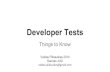Developer Test - Things to Know
