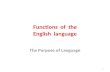 Functions of the English Language