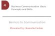 Business Communication :Basic Concepts and Skills 4 Barriers to...آ  Barriers Barriers to communication