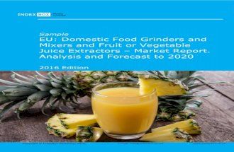 EU: Domestic Food Grinders and Mixers and Fruit or Vegetable Juice Extractors &acirc;&euro;&ldquo; Market Report. Analysis and Forecast to 2020