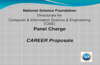 National Science Foundation Directorate for Computer &amp; Information Science &amp; Engineering (CISE) Panel Charge CAREER Proposals