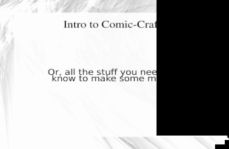 Materials and Techniques Part 1: Introduction to  Comic Craft