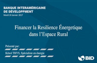 Haiti | Jan-1 | Resilience Energetique Secteur Rural