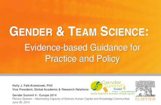 Gender &amp; Team Science: Evidence-based Guidance for Practice and Policy