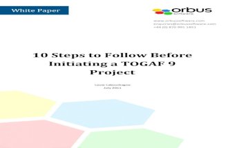 10 Steps to Follow Before Initiating a Togaf 9 Project
