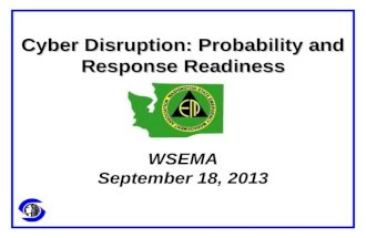 Cyber Disruption: Probability and Response Readiness WSEMA September 18, 2013