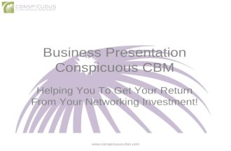 Conspicuous CBM Ltd - Presentation 10 July 2014