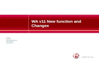 WA v11 New function and Changes Lin Jing 2011/11/7