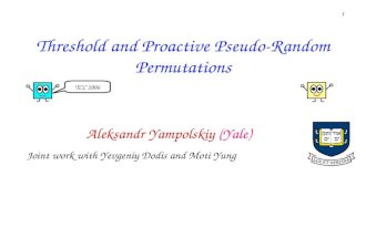 Threshold and Proactive Pseudo-Random Permutations