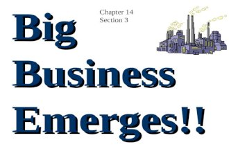 Big Business Emerges!! ! Chapter 14 Section 3 A series of new management techniques were developed. Vertical integration Horizontal integration These