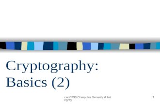 Cryptography:  Basics (2)