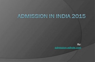 Admission in india 2015